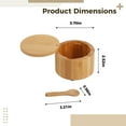 thumbnail image 4 of Salt Box with Lid, Wood Salt Jar with Spoon, Natural Wood Finish, Round Spice Container for Kitchen, Picnic, Restaurant Use, Great for Bath Salts and Seasonings, 4 of 5