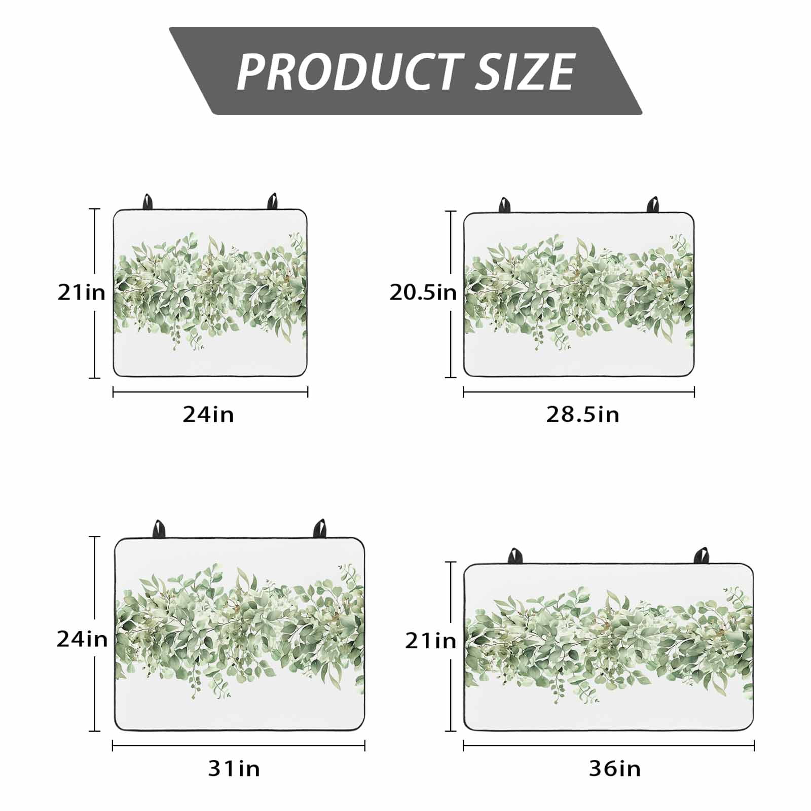 Sage Green Eucalyptus Leaves Stove Top Cover for Electric Stove, Heat-proof & Non Slip Glass Top Stove Cover Protector, Spring Summer Botanical Floral Kitchen Flat Cooktop Rubber Mat 28.5x20.5 Inches
