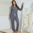 thumbnail image 3 of Long-sleeved home service suit sexy woman pajamas silk pajamas for women homewear pijamas women sexy women's nightie Autumn Gray M, 3 of 11