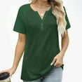 thumbnail image 6 of YueHuiYing Women's Button-Up V-Neck Raglan Sleeve T-Shirt Loose Top Short Sleeve Top/Shirt Boyfriend Style Blouse, 6 of 8