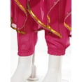 thumbnail image 7 of YONGHS Girls Princess Belly Dance Costume Halloween Crop Top with Pants Head Veil Waist Chain Set Hot Pink 5-7, 7 of 7