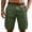 Army Green, variant on Men's Belted Multi Zipper Pocket Cargo Shorts Relaxed Knee Length Outdoor Hiking Casual Walking Utility Shorts White M