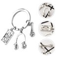 thumbnail image 4 of Creative Music Lover Keychain with Unique Microphone and Headset Design for Decoration Silver Metal 1pc, 4 of 8