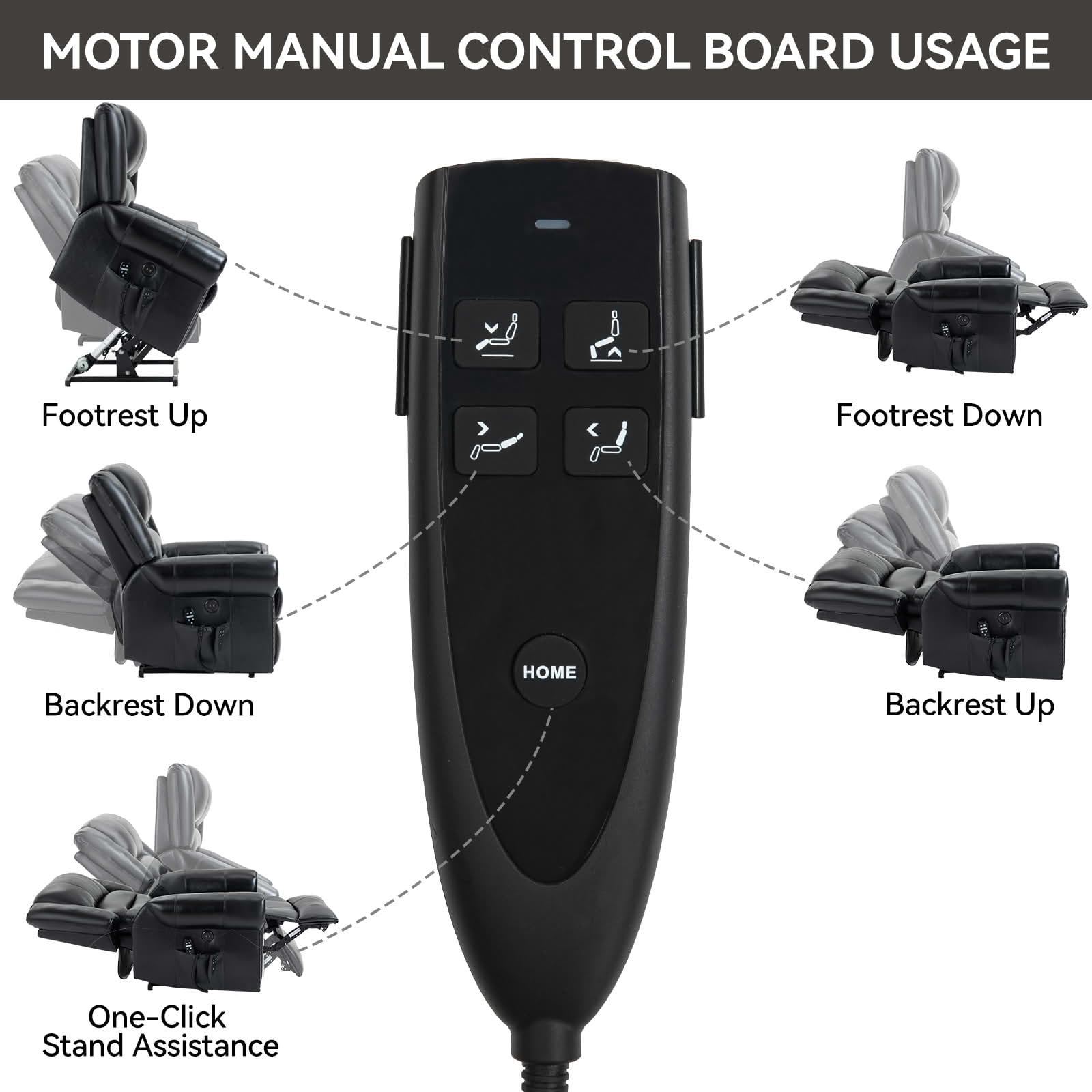 MAYEERTY 350lbs Black Genuine Leather Power Lift Recliner, Dual Motor 180° Infinite Position Tall Chair with Heat Massage USB Ports