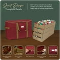 thumbnail image 4 of Covermates Keepsakes Adjustable Ornament Storage Bag – Heavy-Duty Polyester, Padded Dividers & FlexGrid Trays – Protective Holiday Ornament Organizer with Handles & Label Window, Red, 4 of 7
