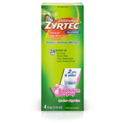 Children’s Zyrtec Allergy Syrup, Dye-Free, Sugar-Free Bubble Gum, 4 Oz