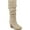 Stone, variant on Journee Womens Haze Wide Calf Wedge Knee High Boots