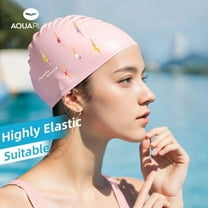 Aquaplay High Elasticity Swim Cap - Fashion Silicone Design Snug Fit (Pink)