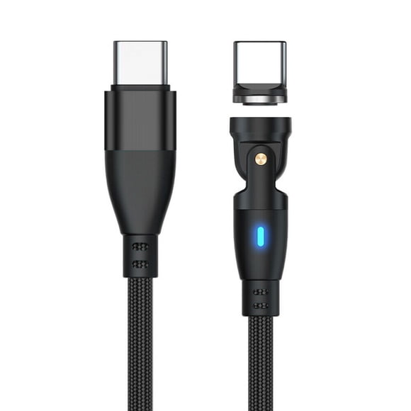 PD 100W Magnetic USB C Charging Cable Data Sync 360°+180° Rotation 9pin Connector + Type C Tips for iPhone,iPad,Macbook,Android Phons,Laptop