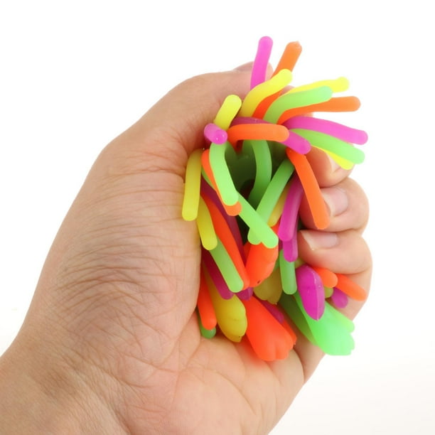 Corde TPR extensible de nouilles de ver 6 pièces, jouets Anti