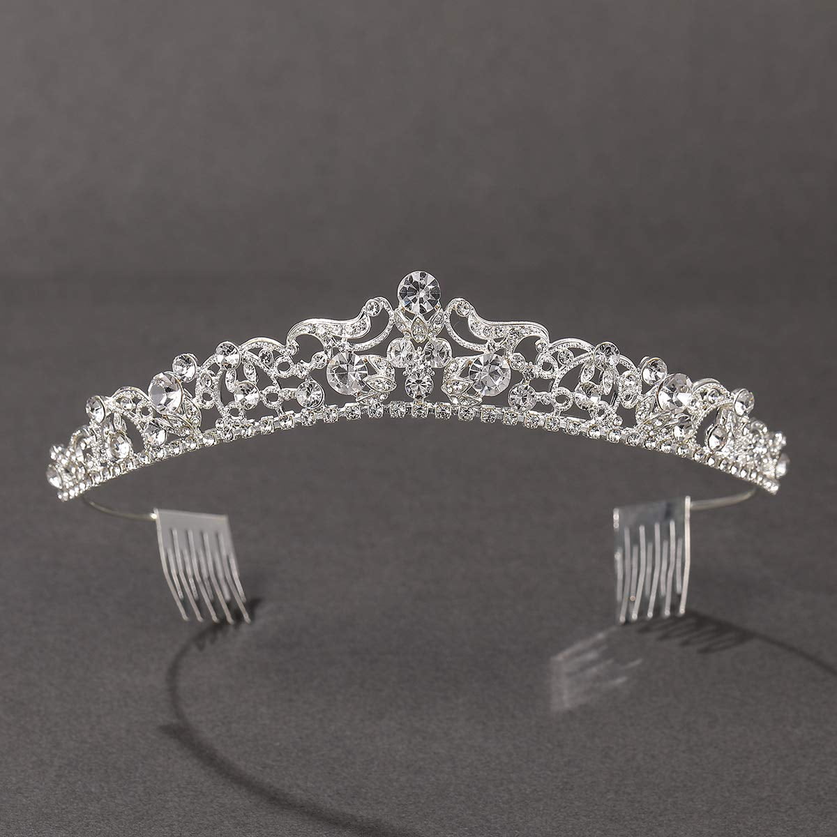 Alwaiiz Diadème Mariage Avec Peigne - Couronne Strass Doré - Pour Femme Et Fille - Événements