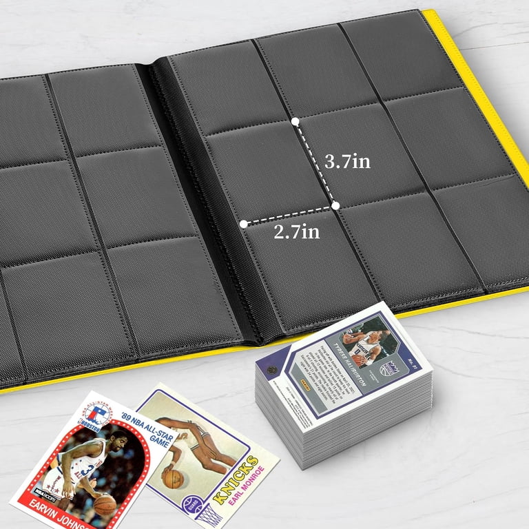 Homotte Trading Cards Binder,9 Pockets Trading Card Binder Sleeves , 360 Side Trading Card Holder Carrying Card Case Fit for Baseball Cards, Trading