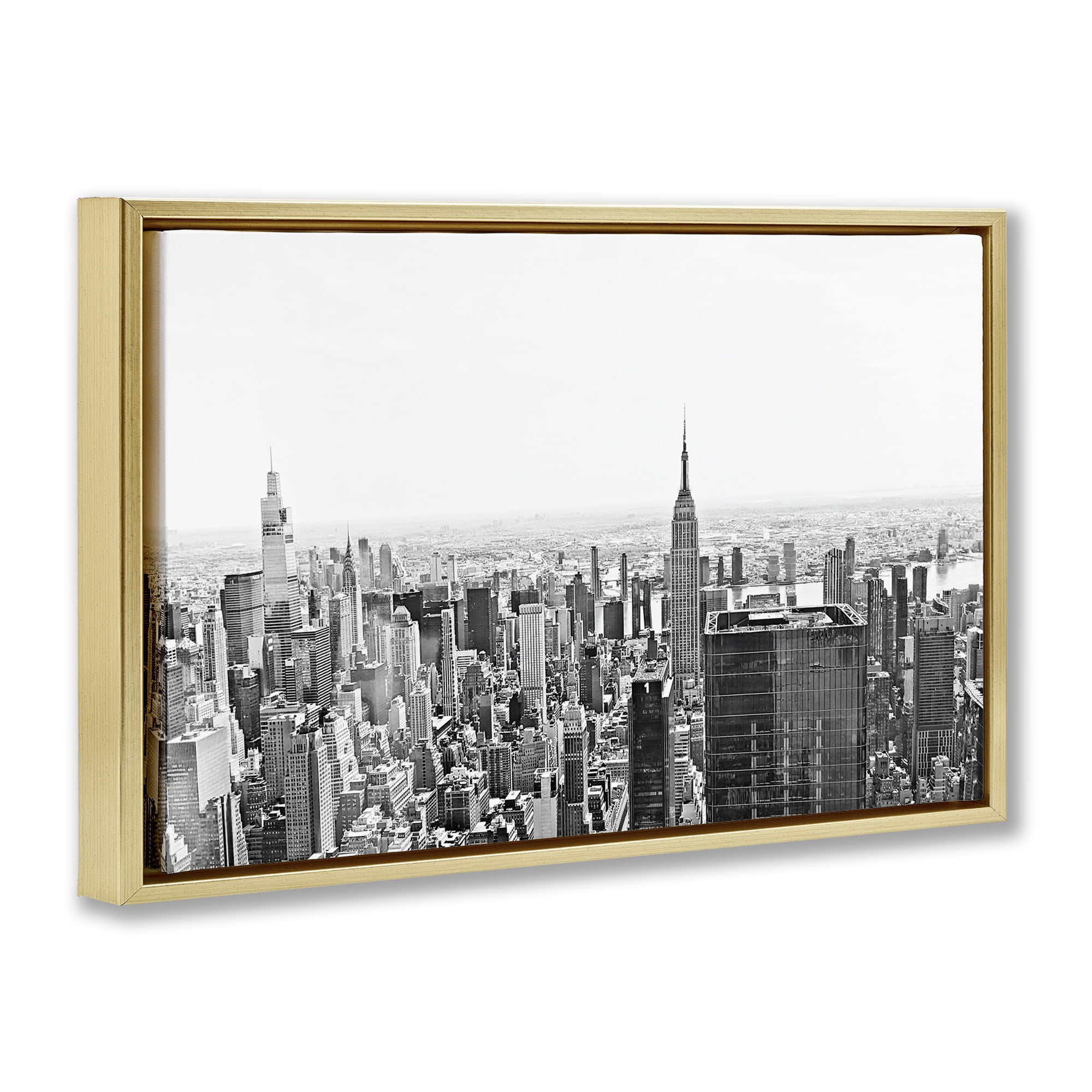 Stupell Industries New York City Scape View Gold Framed Floater Canvas Wall Art, design by Kali Wilson