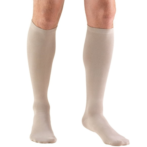 Truform Knee High Dress Socks: 15 - 20 mmHg, Tan, Large