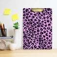 thumbnail image 6 of 12.5"x9" Purple Leopard Print Clipboards, Standard A4 Letter Size Nursing Clipboard with Low Profile Metal Clip Decorative Clip Board for Office Supplies,Gold, 6 of 7
