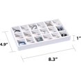 thumbnail image 3 of GFDYREE Jewelry Organizer Tray,Stackable Velvet Jewelry Trays,Drawer Inserts Earring Organizer For Women Girls Jewelry Storage Display Case for Rings Stud Necklaces,Set of 6(White), 3 of 7