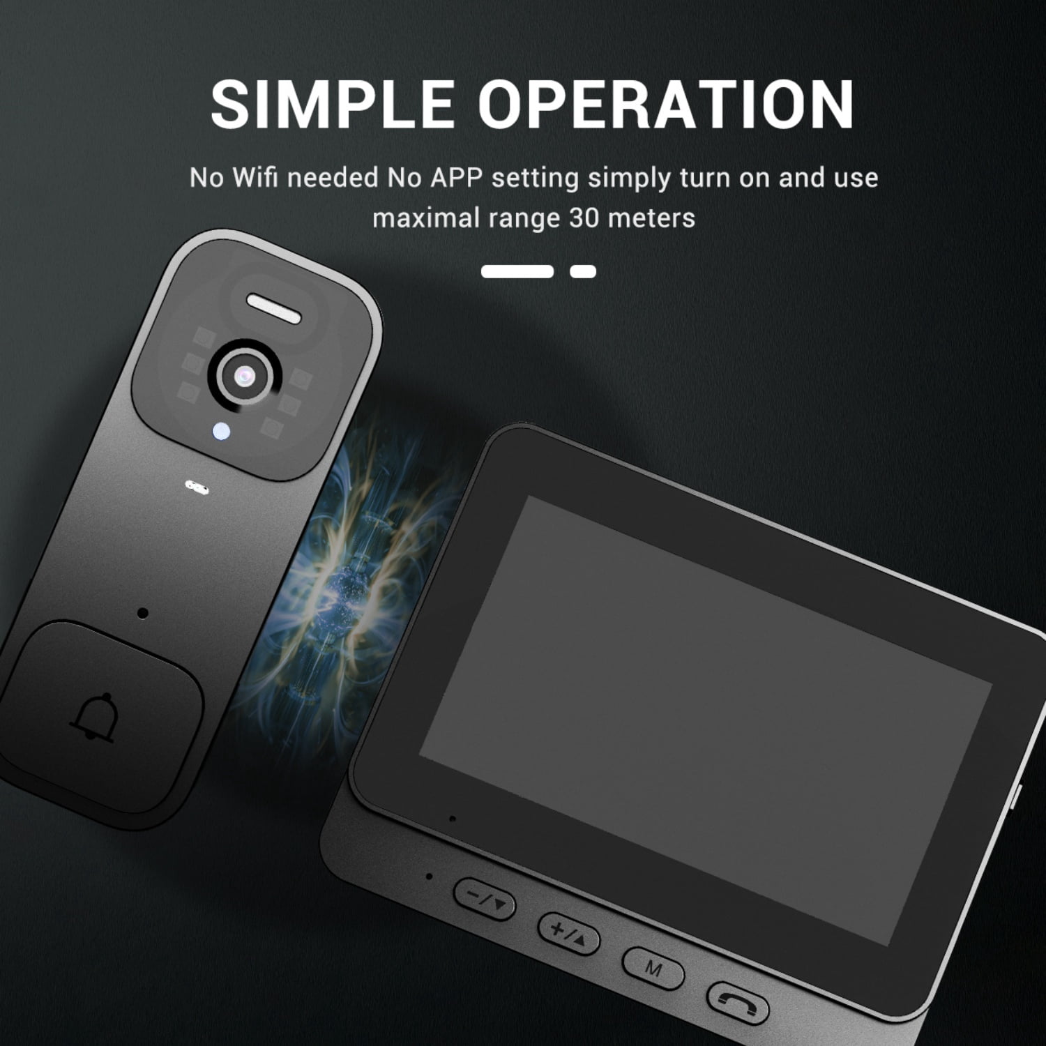 Visual Smart Doorbell with 4.3" Color Display, 300K Camera for home security