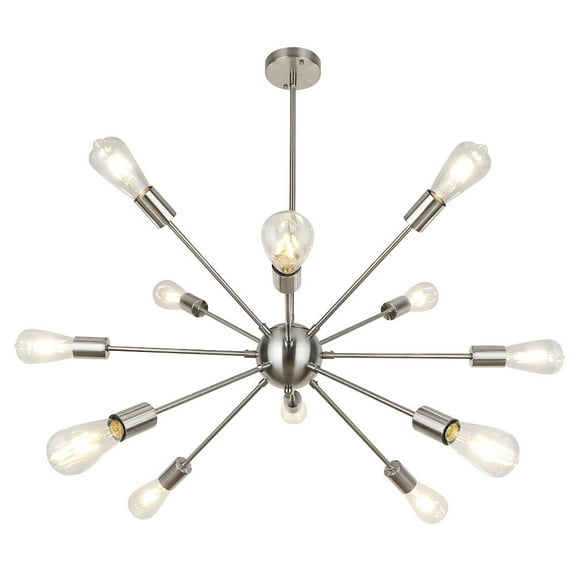 12 Light Chrome Chandelier Pendant Modern Ceiling Lighting Fixture Dining Room