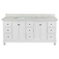 thumbnail image 5 of Bella 72" Double Bathroom Vanity with White Cabinet and Engineered Marble Top, 5 of 7