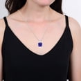 thumbnail image 4 of Sterling Silver with Square Shape Natural Tanzanite Pendant with 18" Chain for Women, 4 of 4
