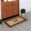 thumbnail image 5 of A1HC Natural Coir Monogrammed Entrance Door Mats, Durable Large Outdoor Rug, Non-Slip, Flock Doormat, Thin-Profile Heavy Duty Door Mat, Indoor Outdoor Front Door, High Traffic Areas, 18" X 30", 5 of 7