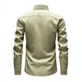 thumbnail image 5 of Zivyakyro Button down Shirts for Men Big and Tall Striped Golf Fall Long Sleeve Collared Shirt Casual Khaki 2XL, 5 of 8