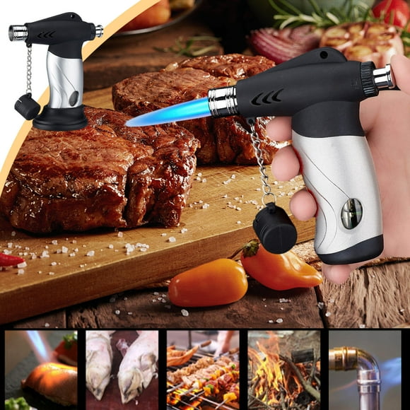 Opehuo Torch Lighter, Butane Torch, Kitchen Torch Cooking Torch Technical Cooking Lighter Refillable, Kitchen with Safe Lock and Can be Changed Flame, Super Strong Blue Flame Torch for Kitchen