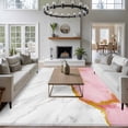 thumbnail image 4 of Pink Gold Marble Washable Living Room Rugs 5'x8', Abstract Wave Low Pile Throw Large Area Rug Non-Slip Sturdy Edge Binding Carpet for Living Room Kitchen Office, 4 of 9