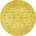 thumbnail image 1 of Ahgly Company Machine Washable Indoor Round Persian Yellow Traditional Area Rugs, 6' Round, 1 of 4