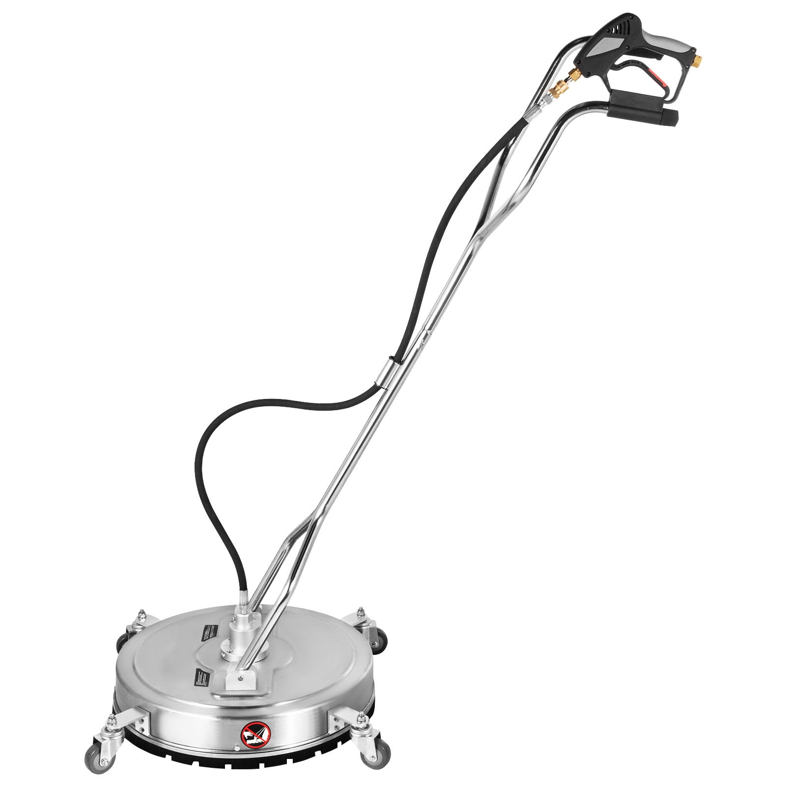 BENTISM 2 Nozzles 20" Pressure Washer Surface Cleaner , Max. 4000 PSI Pressure, for Cleaning Driveways, Stainless Steel Frame w/ Rotating Dual Handle, Wheels, Fit for 3/8" Quick Connector