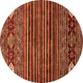 thumbnail image 1 of Ahgly Company Machine Washable Indoor Round Abstract Orange Modern Area Rugs, 4' Round, 1 of 4