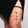 thumbnail image 2 of Boho Layered Butterfly Leg Chain Vintage Butterfly Pendant Thigh Chain Silver Tassel Body Chain Elastic Thigh High Chain Festival Summer Beach Body Ch, 2 of 4