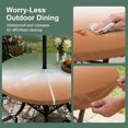 thumbnail image 5 of Round Outdoor Tablecloth with Umbrella Hole and Zipper, Sage Green Orange Ombre Tablecloth with Elastic Waterproof, Abstract Modern Gradient Patio Table Covers for 36" - 44" Picnic Pool Tables, 5 of 9