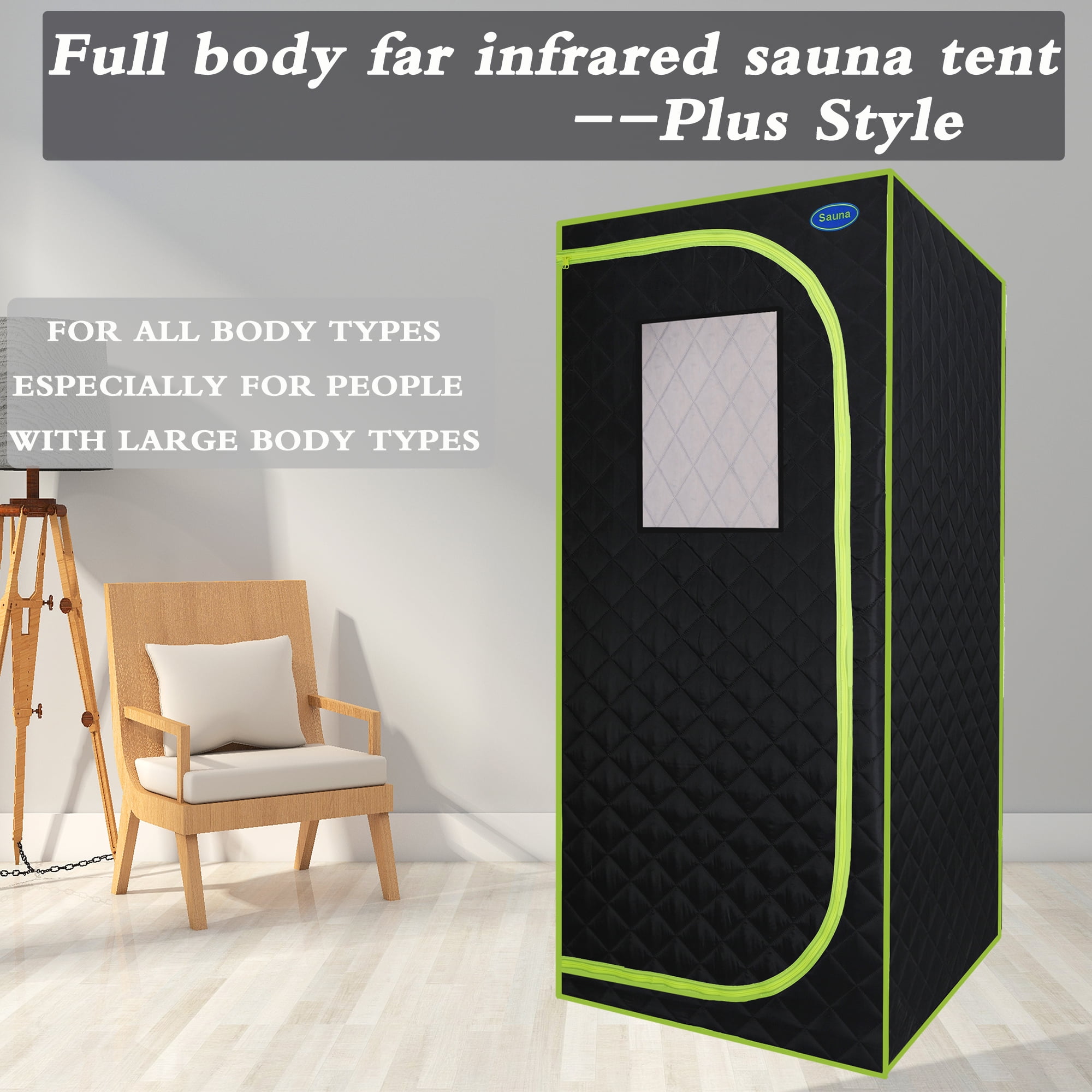 LUMUSO Portable Steam Sauna Tent - 1 Person Home Spa With Remote Control & Foldable Chair