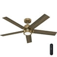 thumbnail image 4 of Hunter - Erling Indoor Ceiling Fan With Light, Remote, 52-inch, Luxe Gold, Modern-style, 6-speed WhisperWind Motor, Energy Star, 52849, for Living Rooms, Bedrooms, 4 of 18
