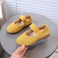 thumbnail image 2 of Yellow Mary Jane Flats for Girls Soft Sole Kids Shoes Non-Slip Elastic Strap Casual Dress Shoes Comfortable,Size 11, 2 of 8