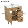 thumbnail image 6 of Noble House 30" Bathroom Vanity with Ceramic Sink, Soft Close Doors & Drawers, Adjustable Shelf, Wood Finish, 6 of 11