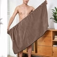 thumbnail image 3 of successthop Mens Bath Skirt Wrap Soft Knee Length Lightweight Homewear Snap After Bath Wear Comfortable Fall Loungewear, 3 of 4