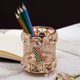 thumbnail image 4 of Kripyery Pen Holder Creative Shape Large Capacity Shatterproof Non-Slip Wide Application Decorative Metal Pen Basket Stationery Cosmetics Storage Box for Home, 4 of 8