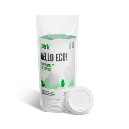 Perk Compostable Plastic Hot Cup Lid 10/12/16 Oz. PK56218