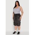 thumbnail image 3 of Womens Plus Size Daisy Denim Cargo Pocket Bermuda Shorts, 3 of 5