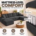 thumbnail image 4 of DTTRA 130" U-Shaped Boneless Modular Sectional Sofa with Double Chaise, 6 Seats, Corduroy, Black, 4 of 8