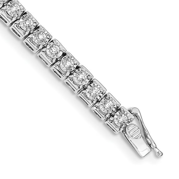 Diamond2Deal 14K White Gold Diamond Tennis Bracelet 7inch for Women