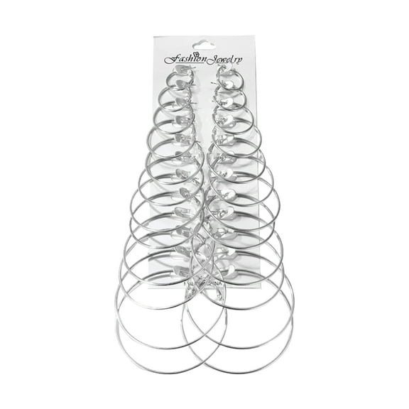 GHSOHS Clip On Earrings 6 Pairs Rock Exaggerated Big Circle Hoop Earrings Set Temperament Minimalist Silver Gold Plated Round Geometric Earrings Jewelry Gift Fashion Earings Ear Ring