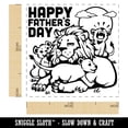 thumbnail image 2 of Happy Father's Day Dad with Lion and Cubs Self-Inking Rubber Stamp Ink Stamper - Blue Ink - Small 1 Inch, 2 of 7