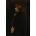 thumbnail image 2 of Jean-Jacques Henner 11x14 Gold Ornate Wood Frame and Double Matted Museum Art Print Titled - Portrait, Red Haired Beauty Standing in Profile, 2 of 4