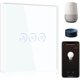 thumbnail image 1 of Regulador de intensidad de luz wifi, interruptor inteligente de 1 vía y 1 entrada, blanco, compatible con Amazon Alexa y Google Home, interruptor de luz con conexión wifi y pantalla táctil, 1 of 5