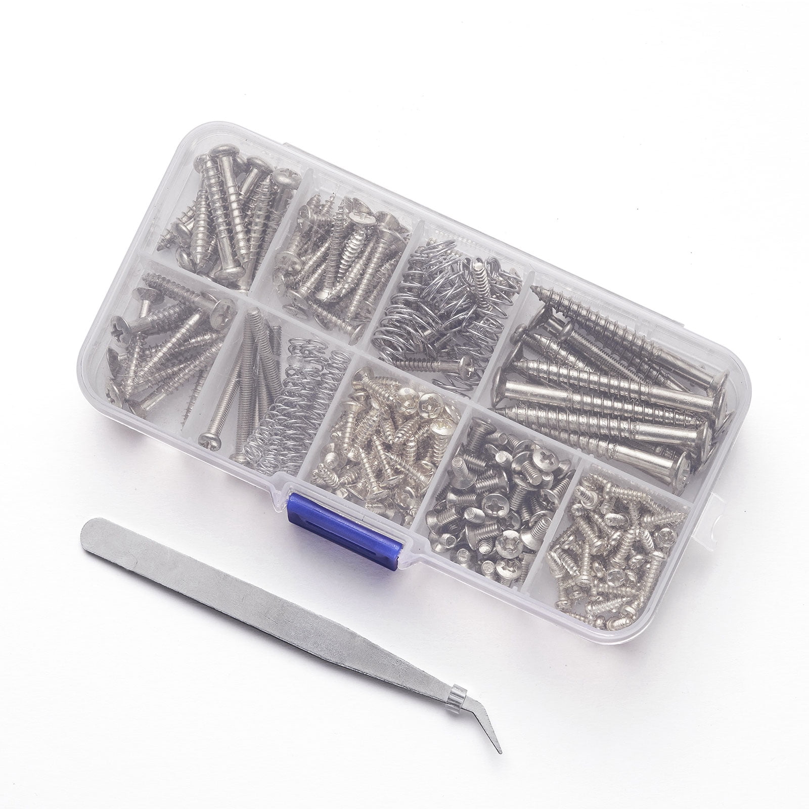 Guitar Screws Assortment Box Kits for Electric Guitar Tuner, Neck Plate, with Springs, 9 Types, Total 173 Pieces
