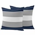 thumbnail image 2 of Pack of 2 Outdoor Pillow Covers 24x24 Inch Waterproof Navy Blue Grey Stripe Throw Pillow Covers,Decorative Couch Pillow Case Sham Modern Art Horizontal Striped Patio Garden Pillowcases Cushion Covers, 2 of 8