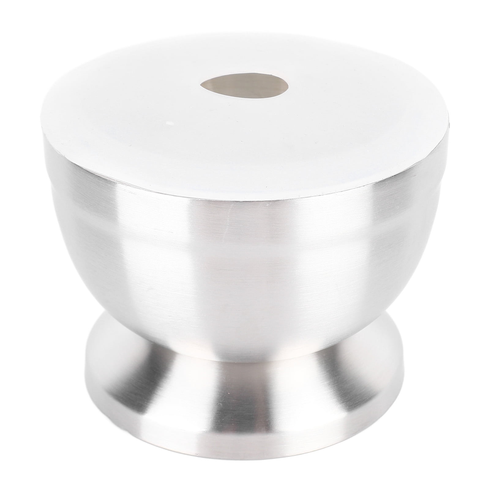 Rupoun 18/8 Stainless Steel Mortar and Pestle Set with Silicone Lid, Skid Resistance Base Food Grade Garlic Herb Spice Crusher for Nuts, Large, Silver (5.9 inches / 15.0 cm)